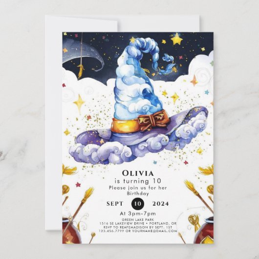 Enchantment Kinderen's Fun Wizard Verjaardag Kaart (Voorkant)