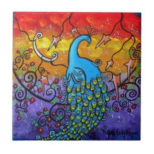 Enchantment Peacock Art Tile Tegeltje