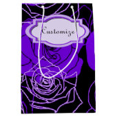 Enchantmiddel Paarse Rozen Floral Gift Bag Medium Cadeauzakje (Voorkant)