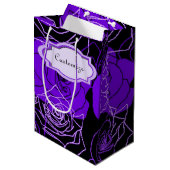 Enchantmiddel Paarse Rozen Floral Gift Bag Medium Cadeauzakje (Voorkant Gekanteld)