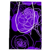 Enchantmiddel Paarse Rozen Floral Gift Bag Medium Cadeauzakje (Achterkant)