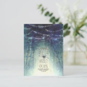 Enchated Forest String Lights Sla de datum op Aankondigingskaart (Staand voorkant)