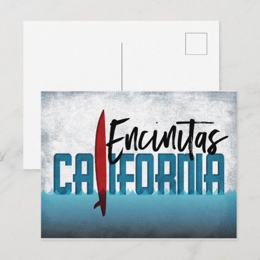 Encinitas Briefkaart California Surfboard (Voorkant / Achterkant)