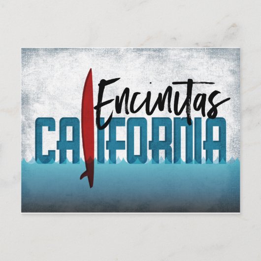 Encinitas Briefkaart California Surfboard (Voorkant)