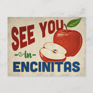 Encinitas California Apple - Vintage Travel Briefkaart