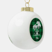 Encinitas California Beach Palm Tree Green Plaid Keramische Bal Ornament (Links)