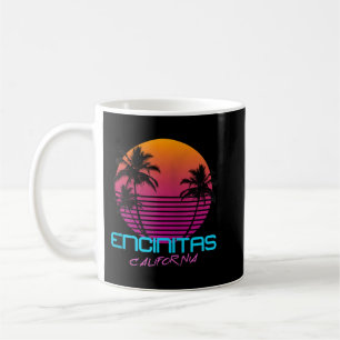 Encinitas California Retro 80's Sunset Zip Hoodie Koffiemok