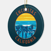 Encinitas California Retro Noodlijdende Cirkel Keramisch Ornament (Links)