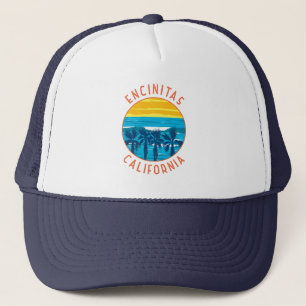 Encinitas California Retro Noodlijdende Cirkel Trucker Pet