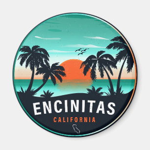 Encinitas California Retro Sunset Souvenirs 80s Magneet