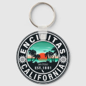 Encinitas California Retro Sunset Souvenirs 80s Sleutelhanger (Achterkant)