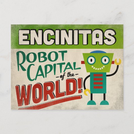 Encinitas California Robot - Funny  Briefkaart (Voorkant)