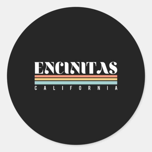 Encinitas California Ronde Sticker (Voorkant)
