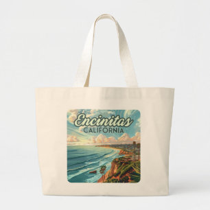 Encinitas California San Diego Beach Vintage Grote Tote Bag