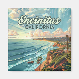 Encinitas California San Diego Beach Vintage Magneet