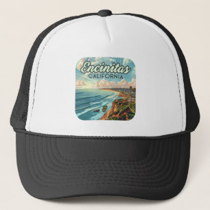 Encinitas California San Diego Beach Vintage Trucker Pet
