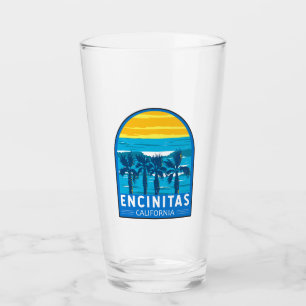 Encinitas California Travel Art Vintage Glas