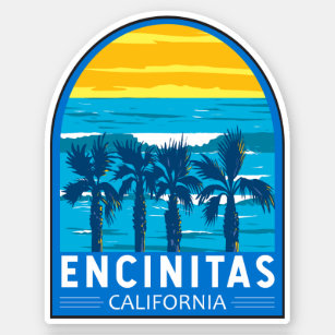 Encinitas California Travel Art Vintage Sticker