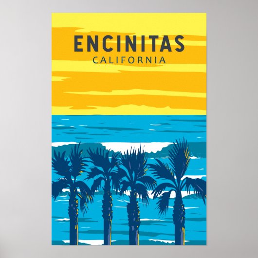 Encinitas Californië Reizen Kunst Vintage Poster (Voorkant)