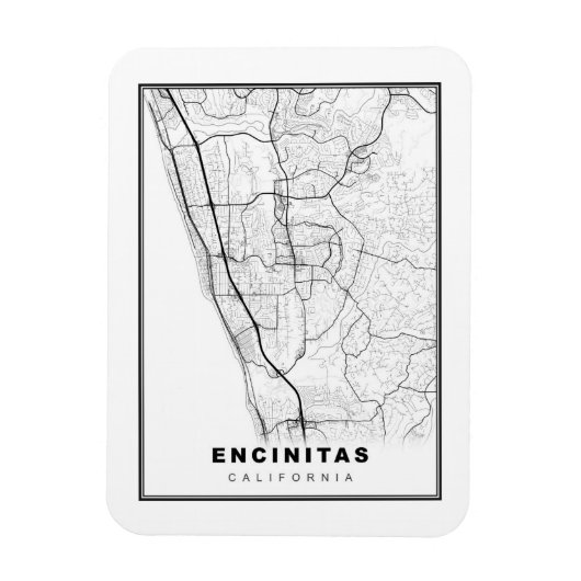 Encinitas Kaart Magneet (Verticaal)