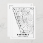 Encinitas Map Briefkaart (Voorkant / Achterkant)