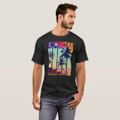 Encinitas Retro  stijl Palm Tree Premium T-shirt (Voorkant volledig)