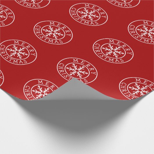 Encircled Merry Christmas Simple Snowflake Cadeaupapier (Hoek)