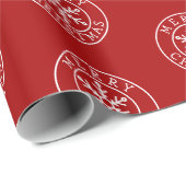 Encircled Merry Christmas Simple Snowflake Cadeaupapier (Rol Hoek)