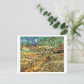 Enclosed Wheat Field, Peasant, Vincent van Gogh Briefkaart (Staand voorkant)