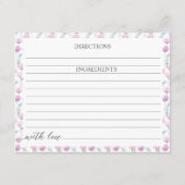 Enclosure Card Bridal Shower Recipe. Informatiekaartje (Achterkant)