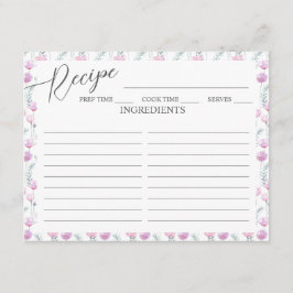 Enclosure Card Bridal Shower Recipe. Informatiekaartje