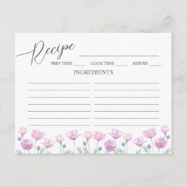 Enclosure Card Bridal Shower Recipe. Informatiekaartje