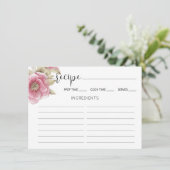 Enclosure Card Bridal Shower Recipe. Informatiekaartje (Staand voorkant)
