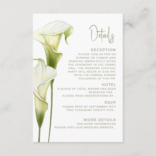 Enclosure Card Details for Wedding. Informatiekaartje (Voorkant)