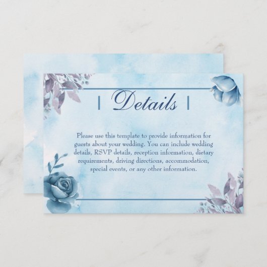 Enclosure Card Informatiekaartje (Voorkant / Achterkant)