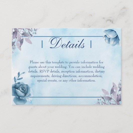 Enclosure Card Informatiekaartje (Voorkant)