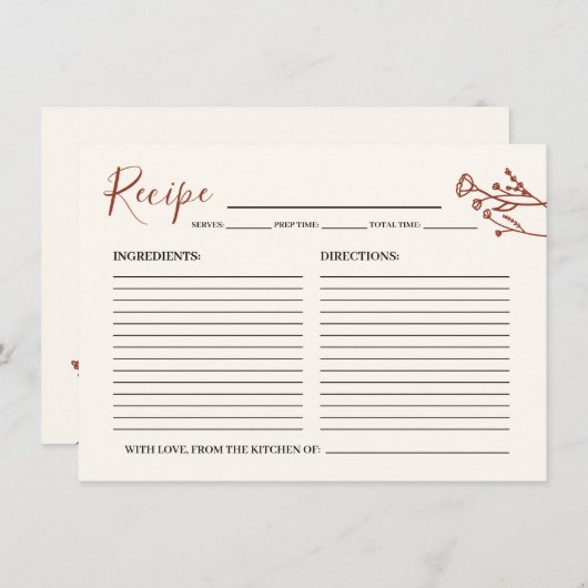 Enclosure Card Informatiekaartje (Voorkant / Achterkant)