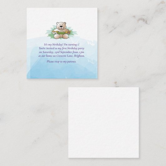 Enclosure Card Informatiekaartje (Voorkant / Achterkant)