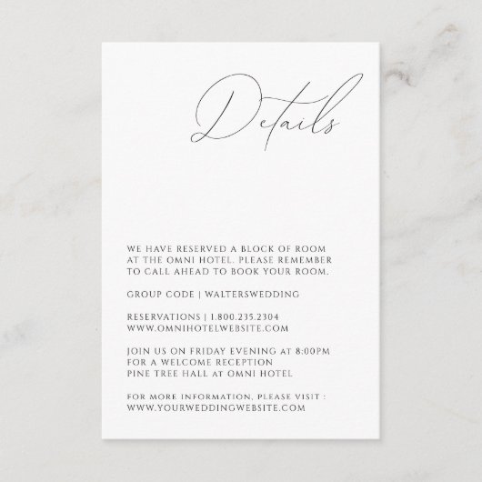 Enclosure Card Informatiekaartje (Voorkant)