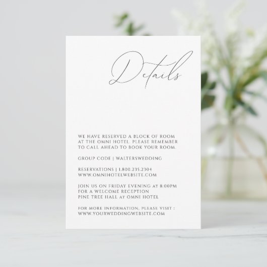 Enclosure Card Informatiekaartje (Staand voorkant)