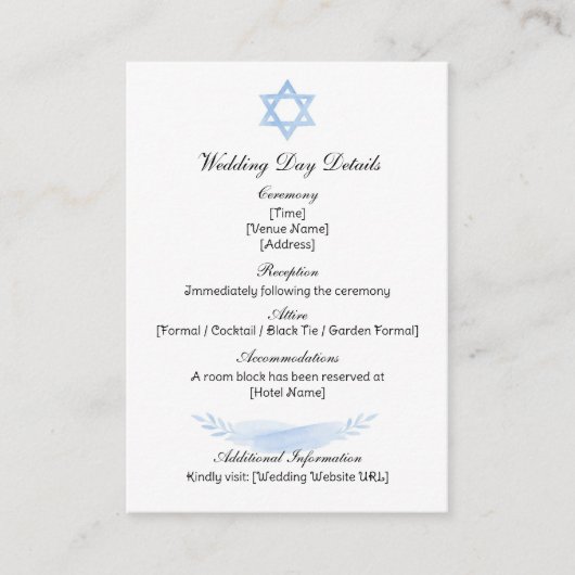 Enclosure Card Informatiekaartje (Voorkant)