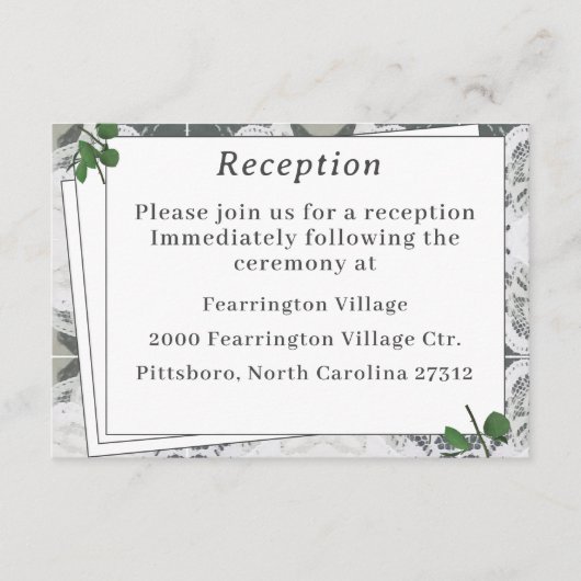 Enclosure Card Informatiekaartje (Voorkant)