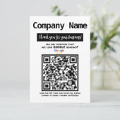 Enclosure Card - QR-code Google Business Review Informatiekaartje (Staand voorkant)