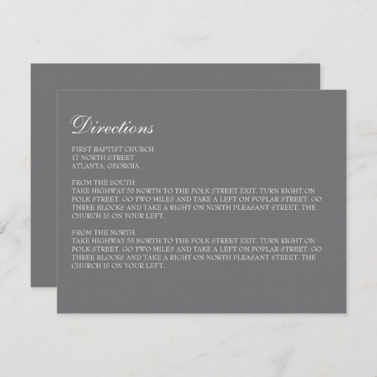 Enclosure Card // The Elegance Collectie Informatiekaartje (Voorkant / Achterkant)