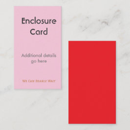 Enclosure Card Wedding Birth Announcement | Diaper Informatiekaartje