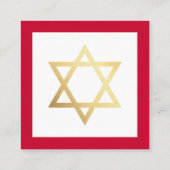 ENCLOSURE insert Bar Mitzvah logo QR code red navy Vierkante Visitekaartje (Achterkant)