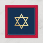 ENCLOSURE insert Bar Mitzvah logo QR code red navy Vierkante Visitekaartje (Voorkant)