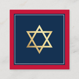 ENCLOSURE insert Bar Mitzvah logo QR code red navy Vierkante Visitekaartje