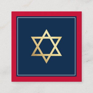 ENCLOSURE insert Bar Mitzvah logo QR code red navy Vierkante Visitekaartje