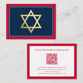 ENCLOSURE insert Bar Mitzvah logo QR code red navy Visitekaartje